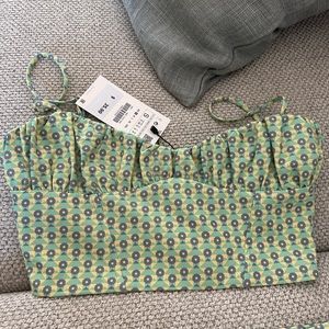 Zara green printed set